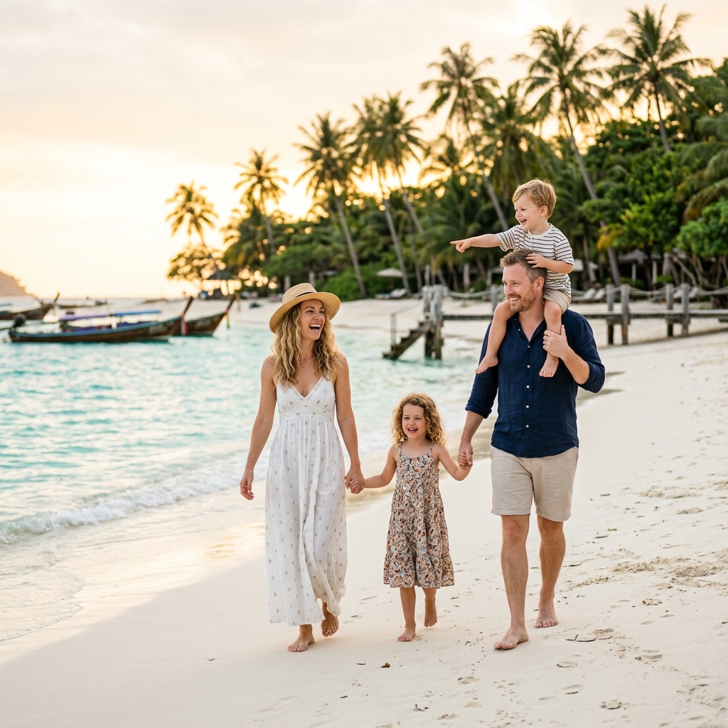 Happy Family Holiday in Thailand